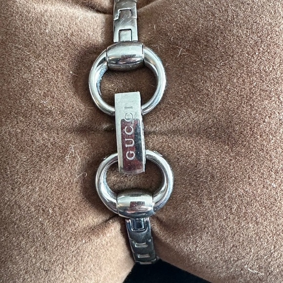 GUCCI SIGNORIA STAINLESS STEEL BLUE MOTHER OF PEARL WATCH - Picture 4 of 6